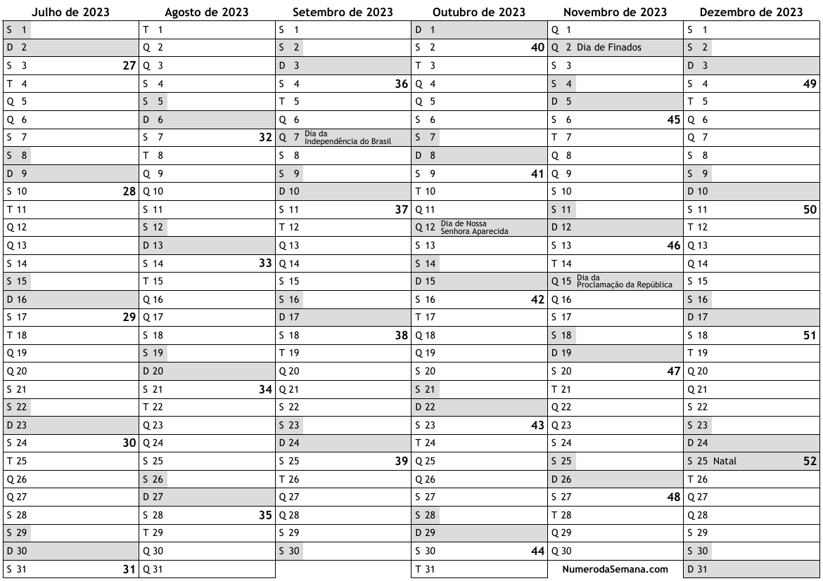 Calendario 2023 Secondo Semestre 9784