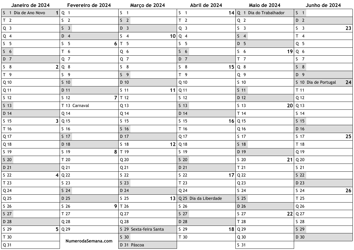 Calendário 2024 Com Feriados E Números Da Semana Almanaques Online Calendário Anual Para 0933